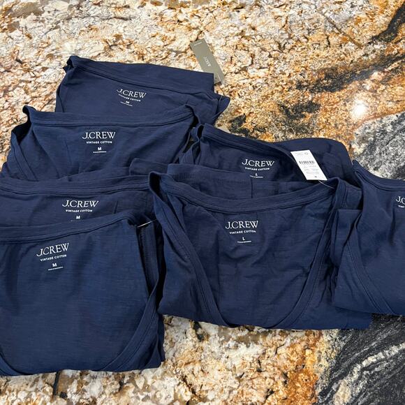 NWT J. Crew Navy Vintage Cotton V-Neck T-Shirt - SIZE XL - Picture 9 of 9